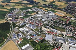 Luftbild vom Gewerbegebiet in Vilsbiburg